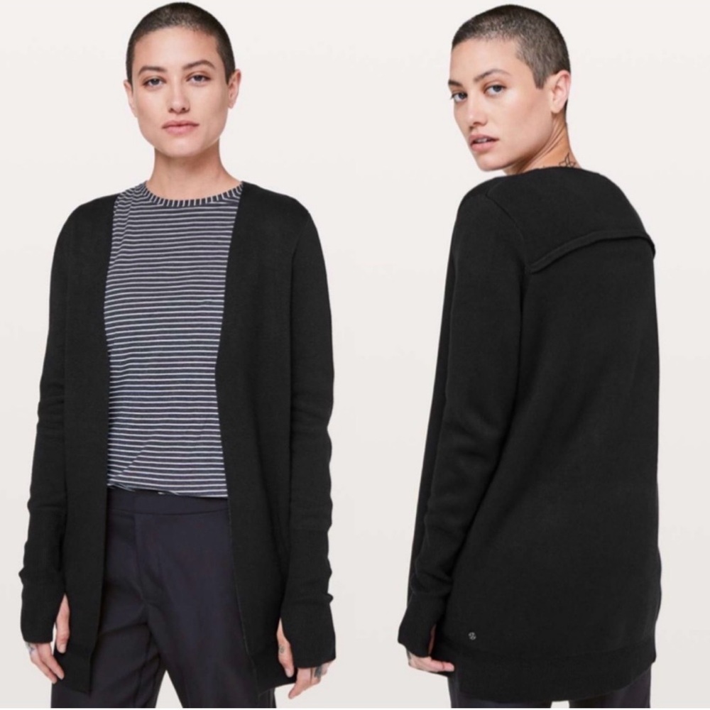 Lululemon City Street Cardigan in Black/Heathered Black Style 4